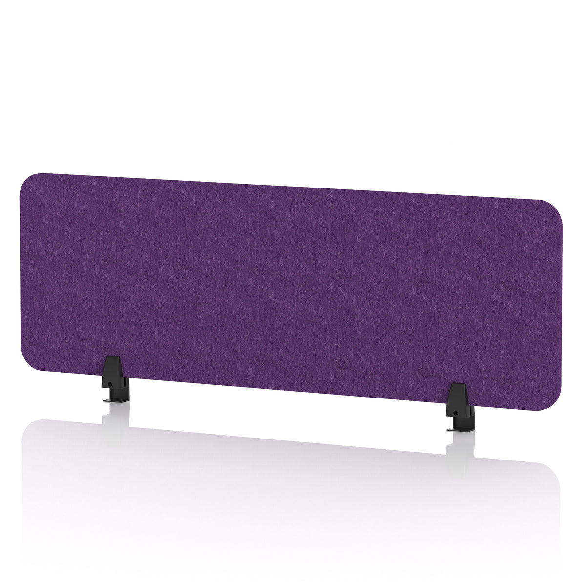 Commercial Acoustic Desktop Screen – Rectangle Plum Purple 1200 - Industrious Decor