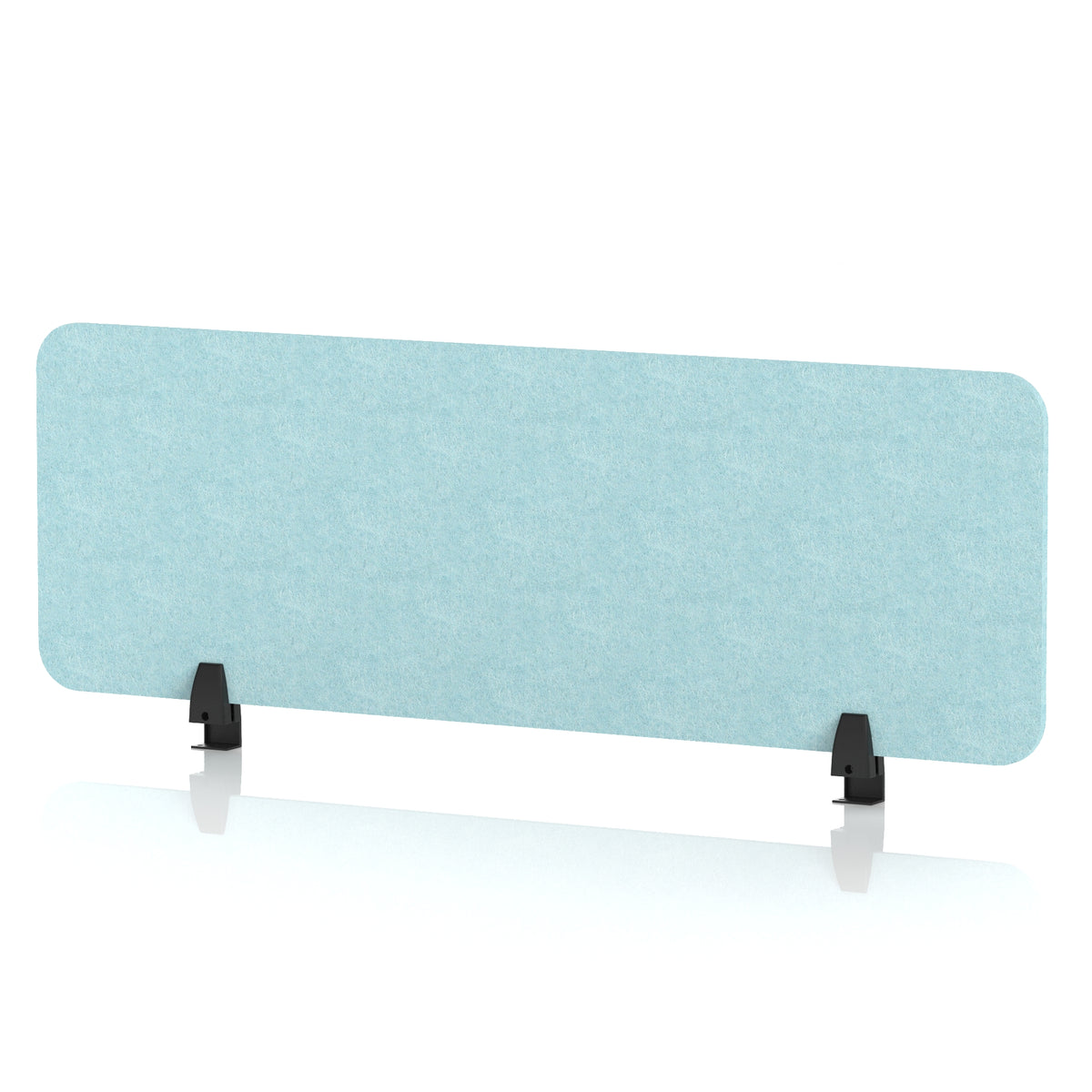 Commercial Acoustic Desktop Screen – Rectangle Sky Light Blue 1200 - Industrious Decor