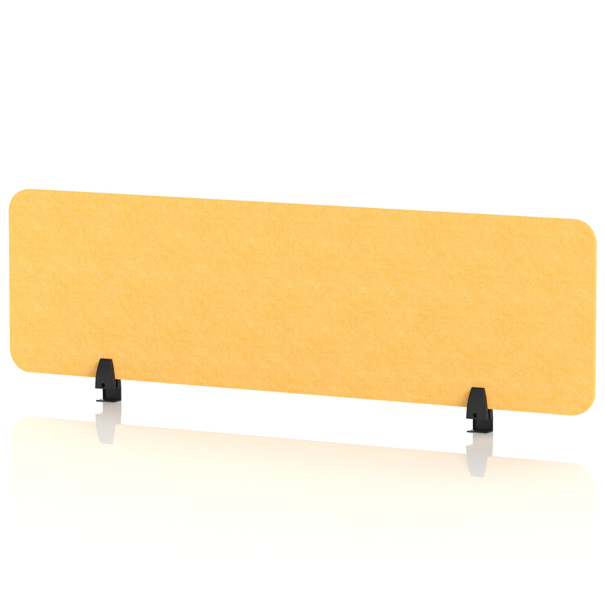 Commercial Acoustic Desktop Screen – Rectangle Buttercup Yellow 1400 - Industrious Decor