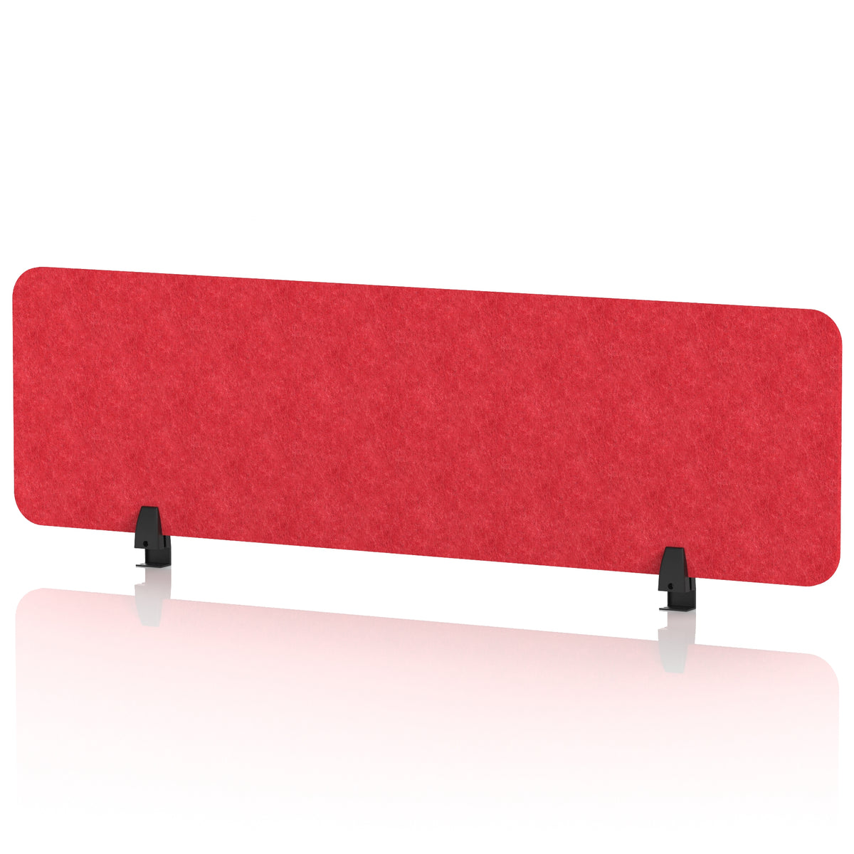 Commercial Acoustic Desktop Screen – Rectangle Poppy Red 1400 - Industrious Decor