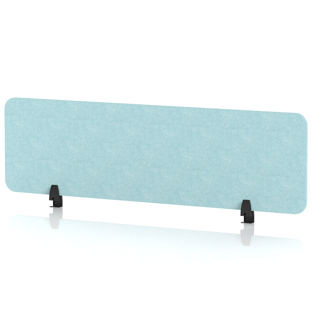 Commercial Acoustic Desktop Screen – Rectangle Sky Light Blue 1400 - Industrious Decor