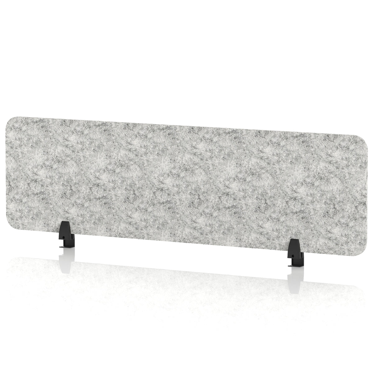 Commercial Acoustic Desktop Screen – Rectangle Pebble Light Grey 1400 - Industrious Decor