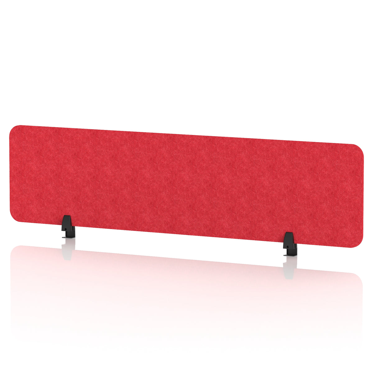 Commercial Acoustic Desktop Screen – Rectangle Poppy Red 1600 - Industrious Decor