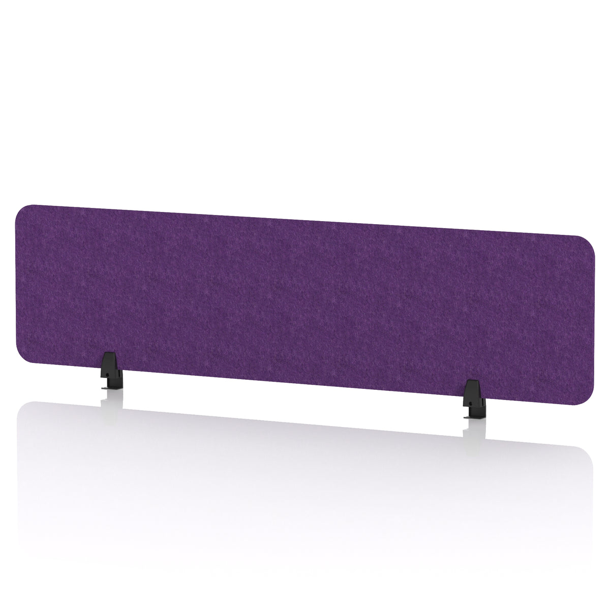 Commercial Acoustic Desktop Screen – Rectangle Plum Purple 1600 - Industrious Decor