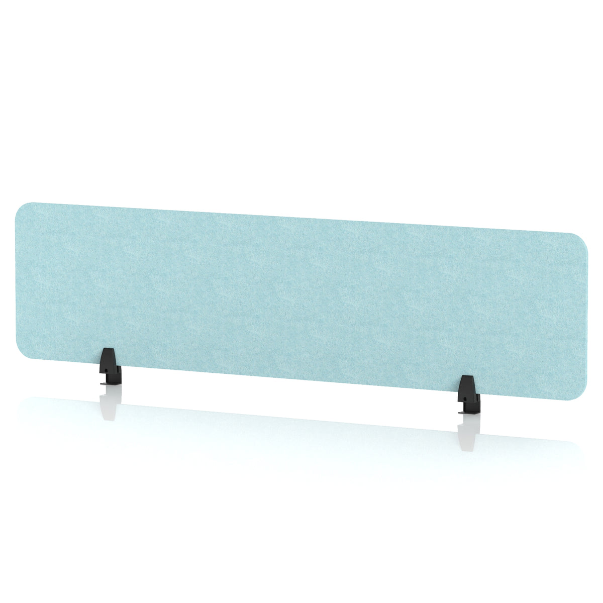 Commercial Acoustic Desktop Screen – Rectangle Sky Light Blue 1600 - Industrious Decor