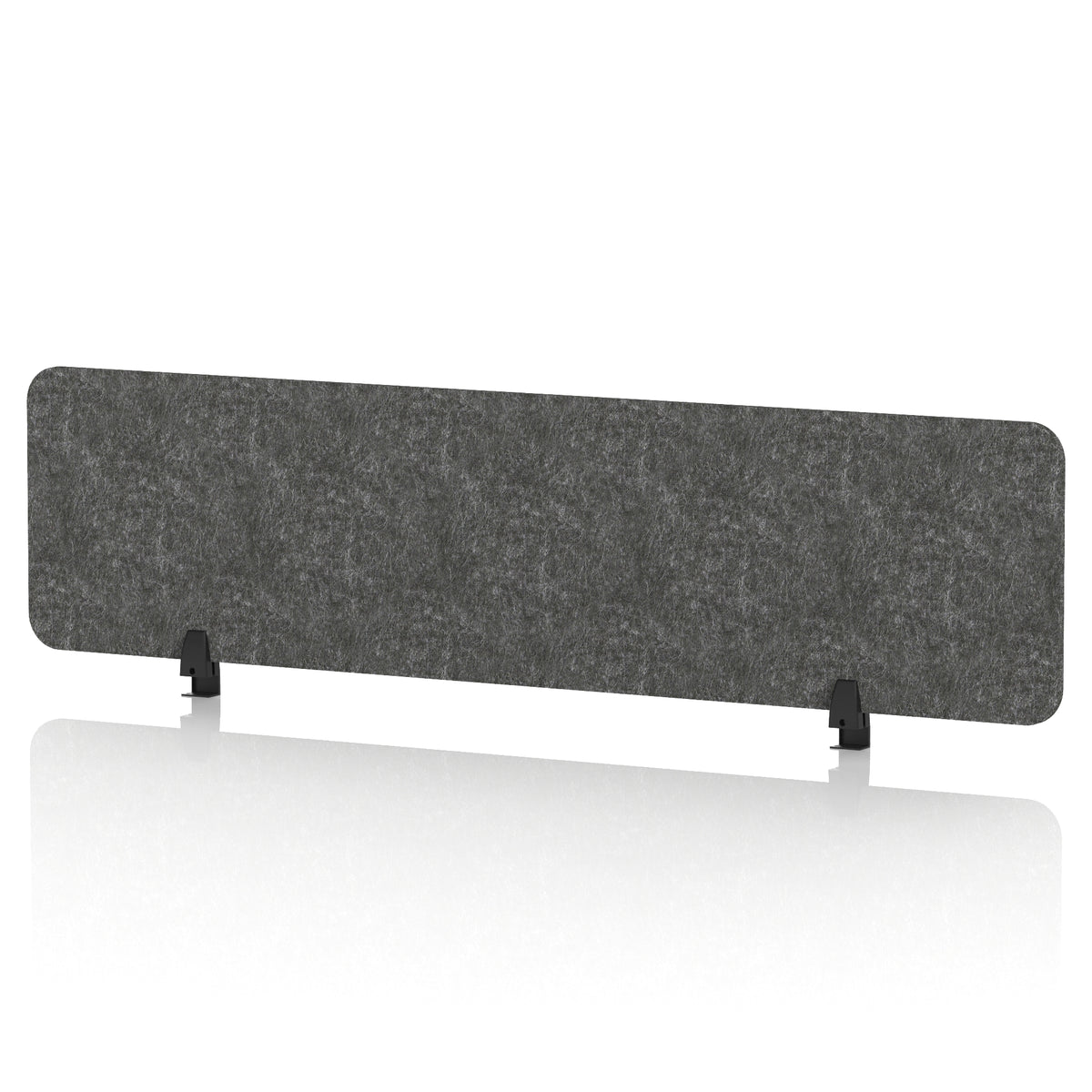Commercial Acoustic Desktop Screen – Rectangle Graphite Charcoal 1600 - Industrious Decor