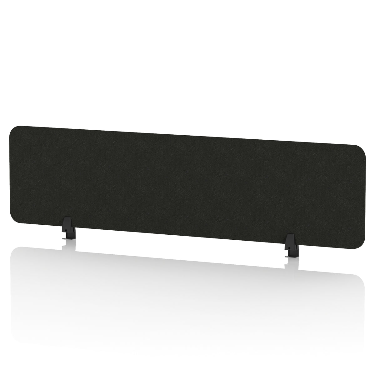 Commercial Acoustic Desktop Screen – Rectangle Raven Black 1600 - Industrious Decor