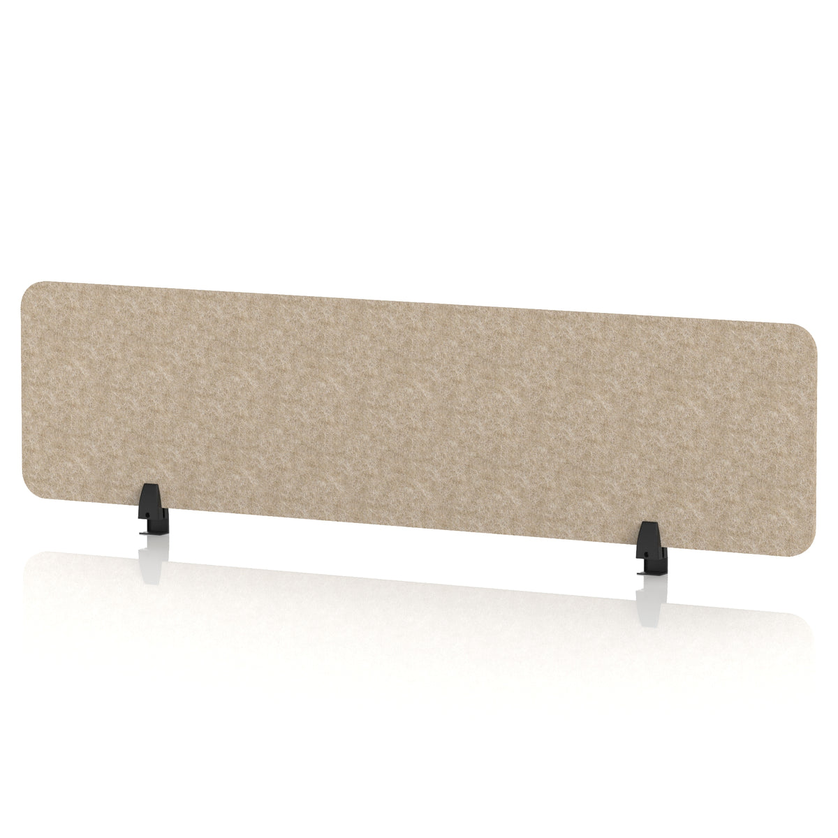 Commercial Acoustic Desktop Screen – Rectangle Oatmeal Beige 1600 - Industrious Decor