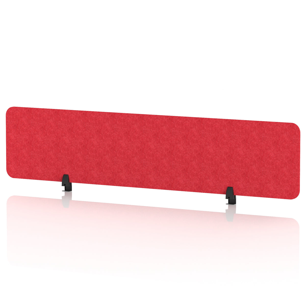 Commercial Acoustic Desktop Screen – Rectangle Poppy Red 1800 - Industrious Decor