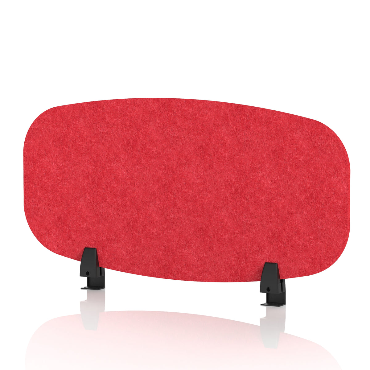 Commercial Acoustic Desktop Screen – Oblong Poppy Red 800 - Industrious Decor