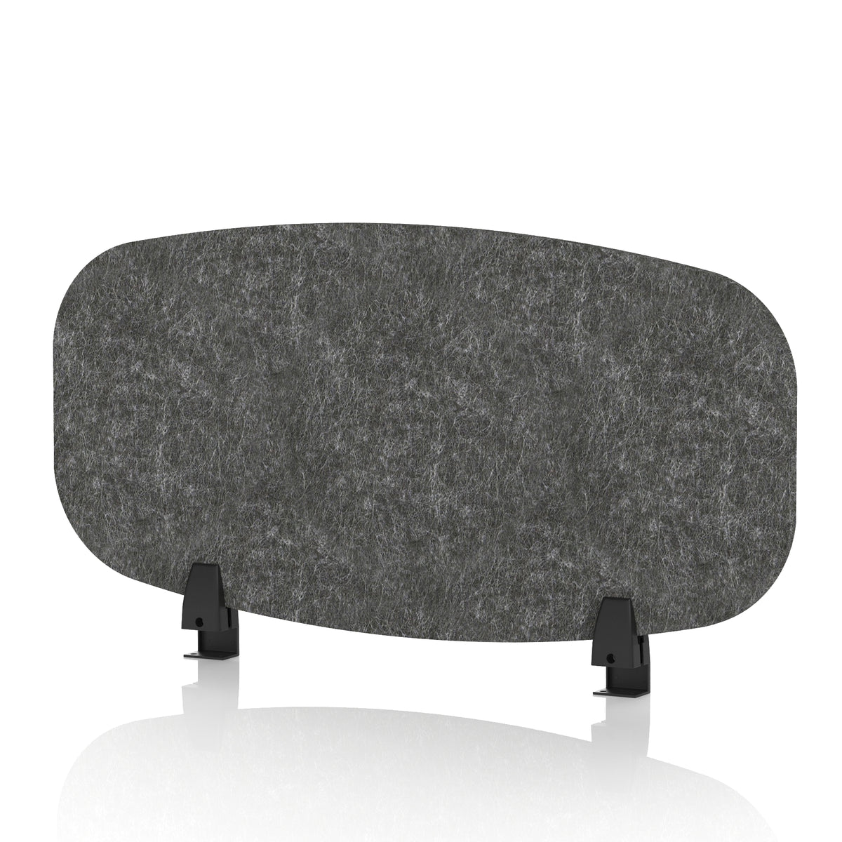 Commercial Acoustic Desktop Screen – Oblong Graphite Charcoal 800 - Industrious Decor