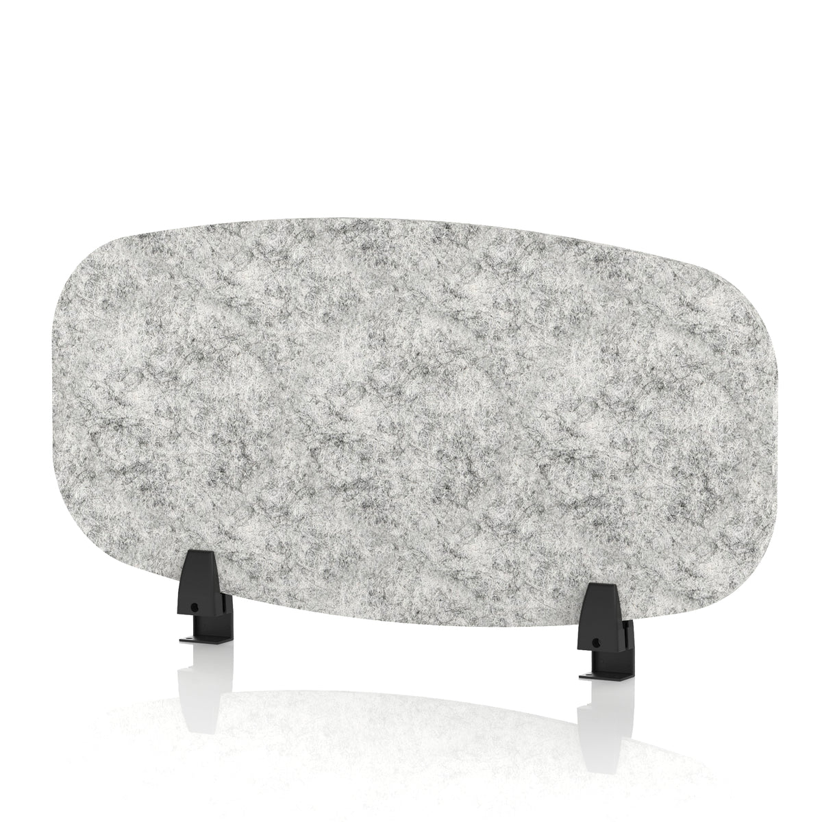 Commercial Acoustic Desktop Screen – Oblong Pebble Light Grey 800 - Industrious Decor