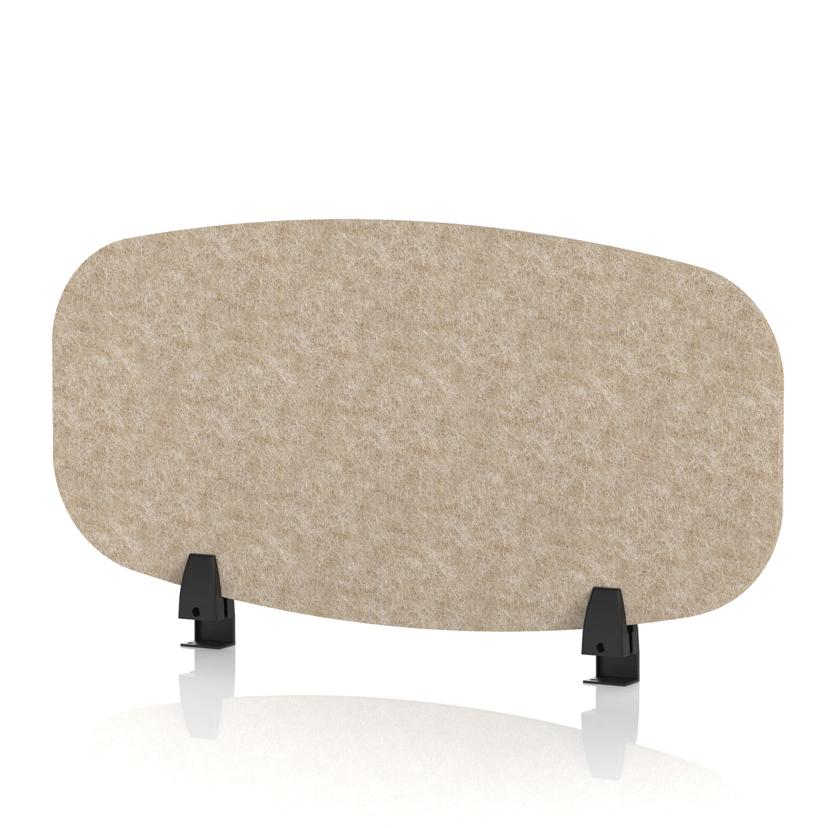 Commercial Acoustic Desktop Screen – Oblong Oatmeal Beige 800 - Industrious Decor