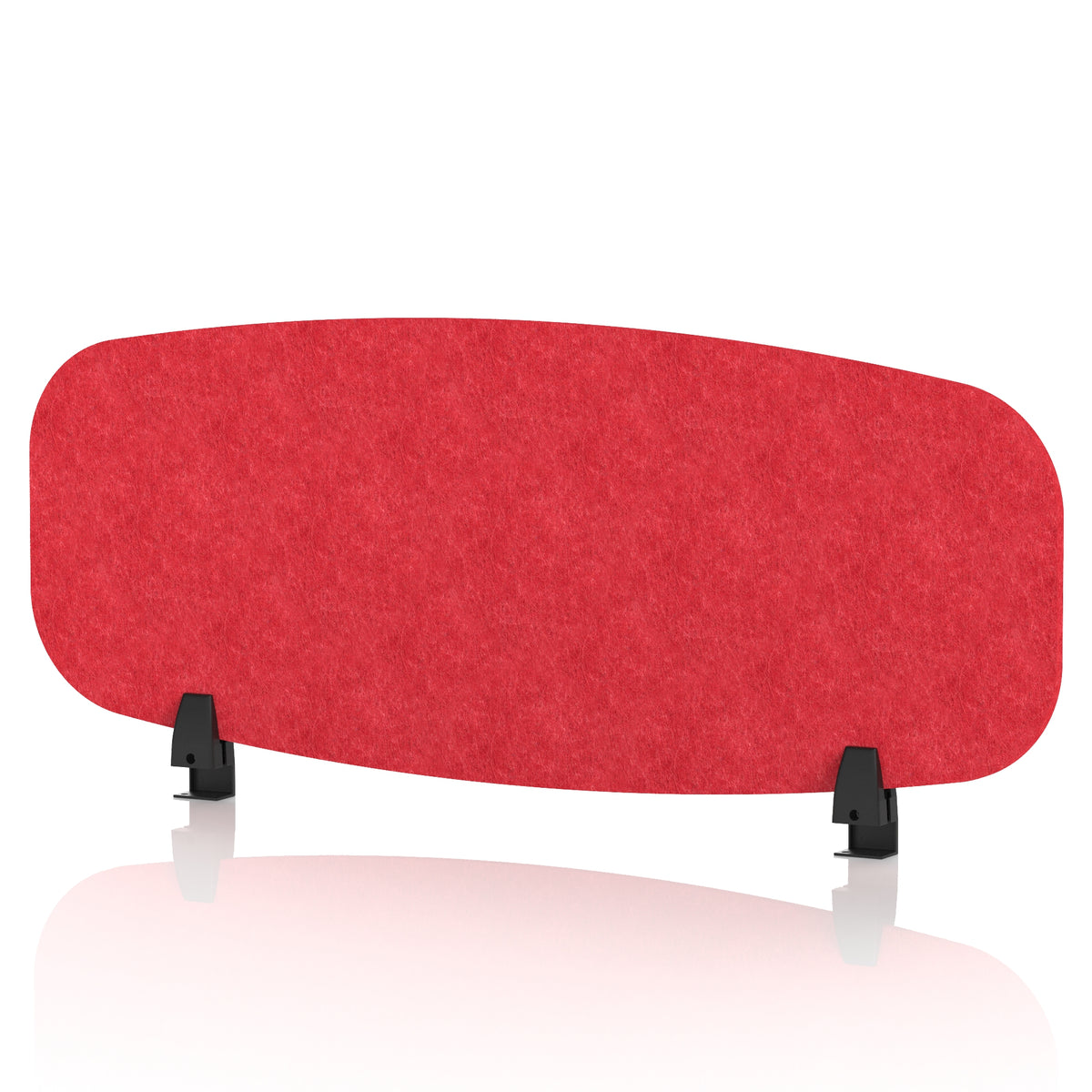 Commercial Acoustic Desktop Screen – Oblong Poppy Red 1000 - Industrious Decor