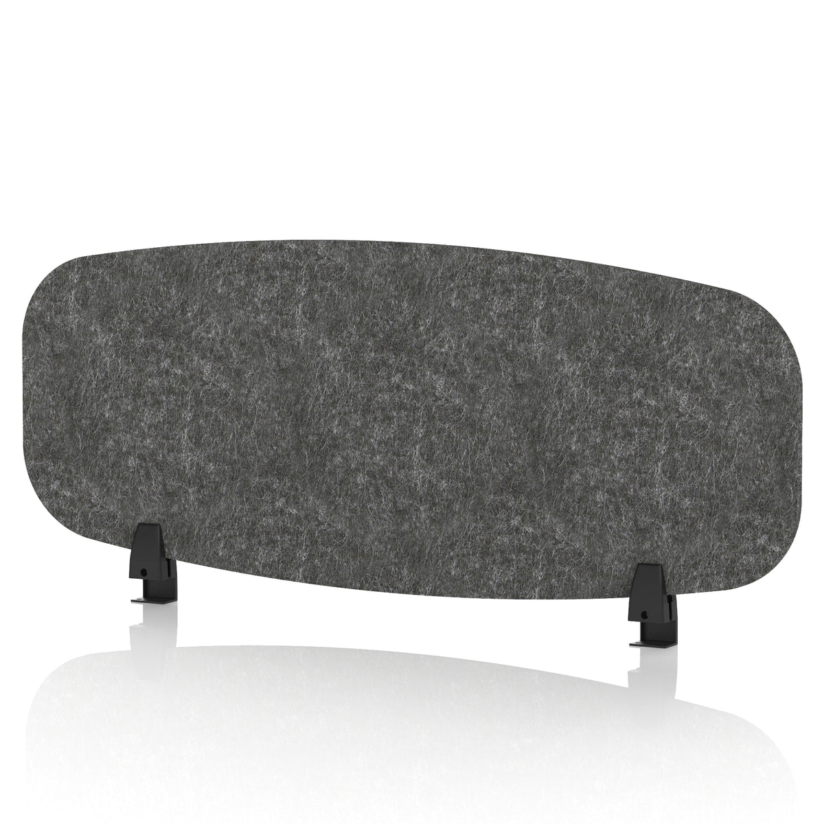 Commercial Acoustic Desktop Screen – Oblong Graphite Charcoal 1000 - Industrious Decor