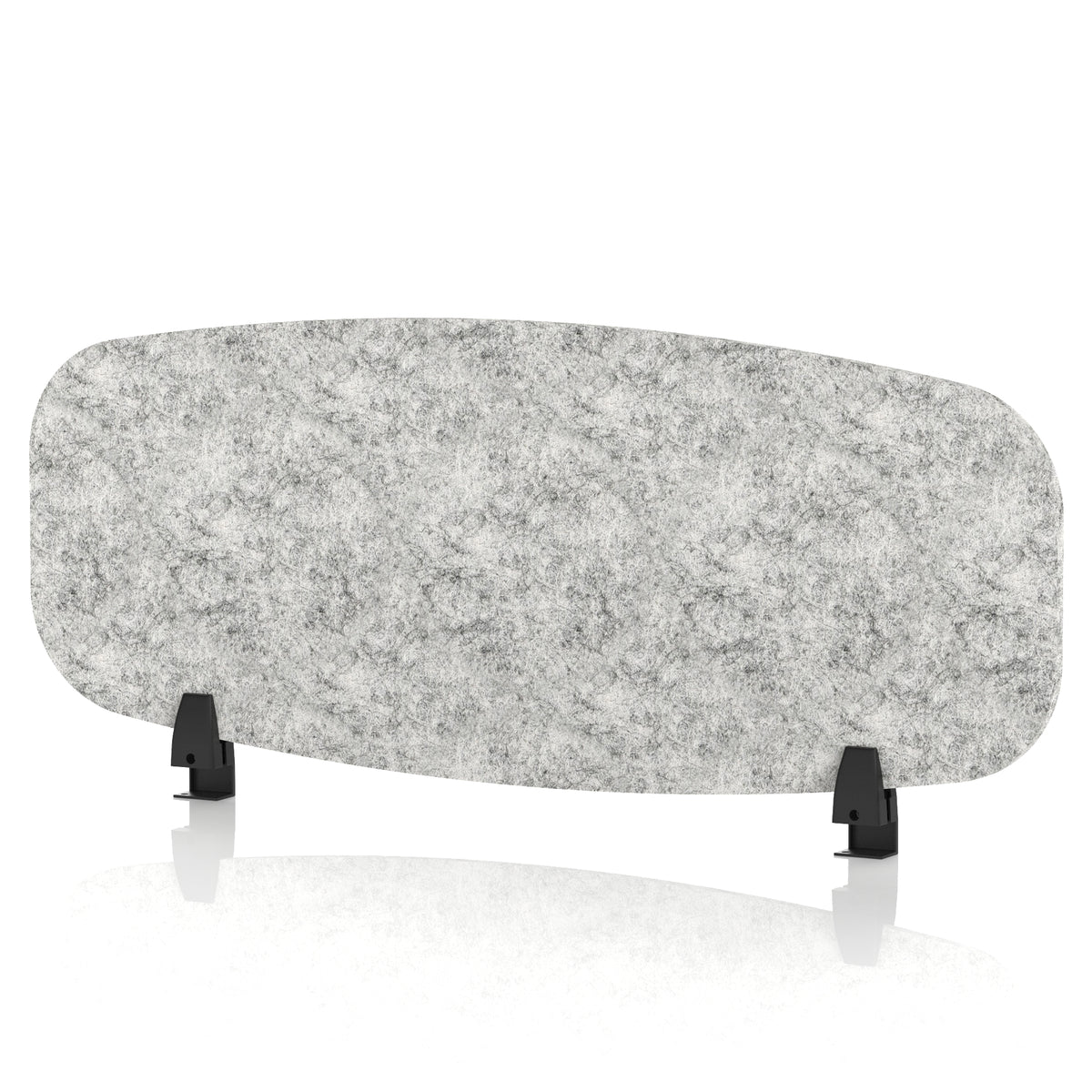 Commercial Acoustic Desktop Screen – Oblong Pebble Light Grey 1000 - Industrious Decor