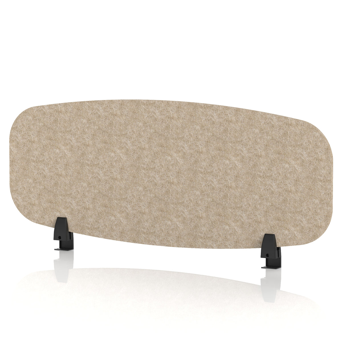 Commercial Acoustic Desktop Screen – Oblong Oatmeal Beige 1000 - Industrious Decor