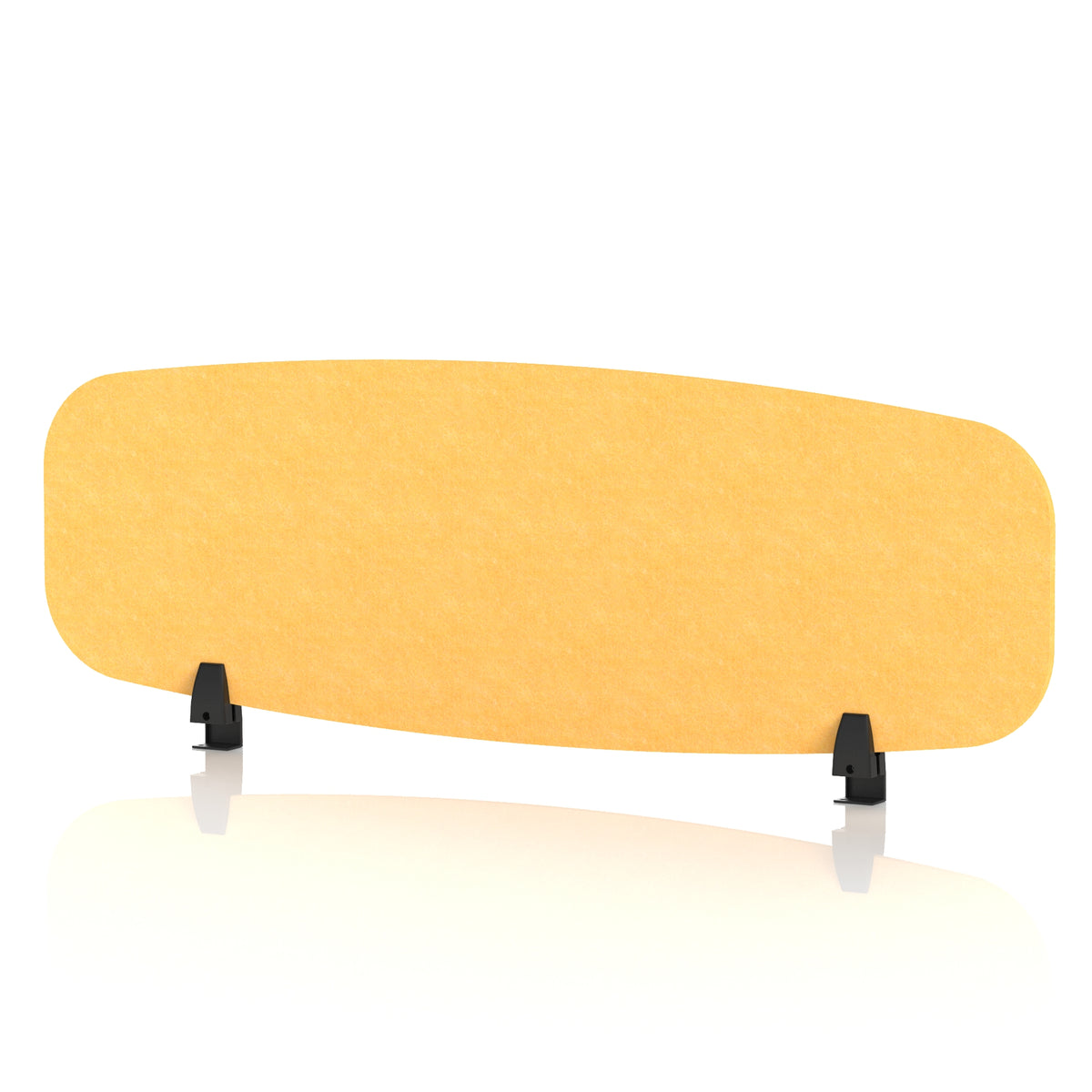Commercial Acoustic Desktop Screen – Oblong Buttercup Yellow 1200 - Industrious Decor