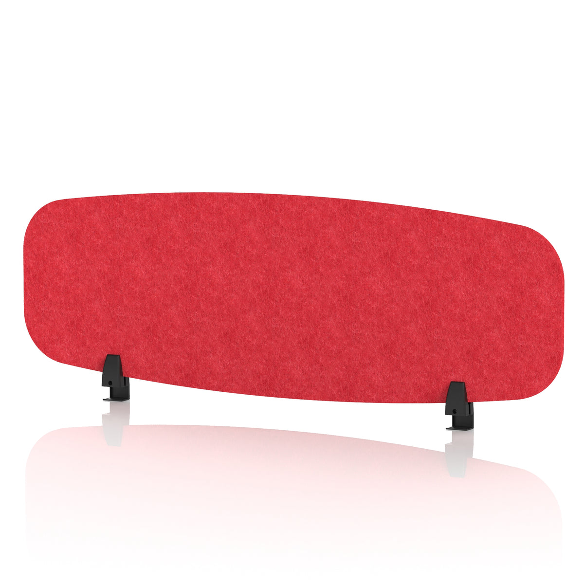 Commercial Acoustic Desktop Screen – Oblong Poppy Red 1200 - Industrious Decor