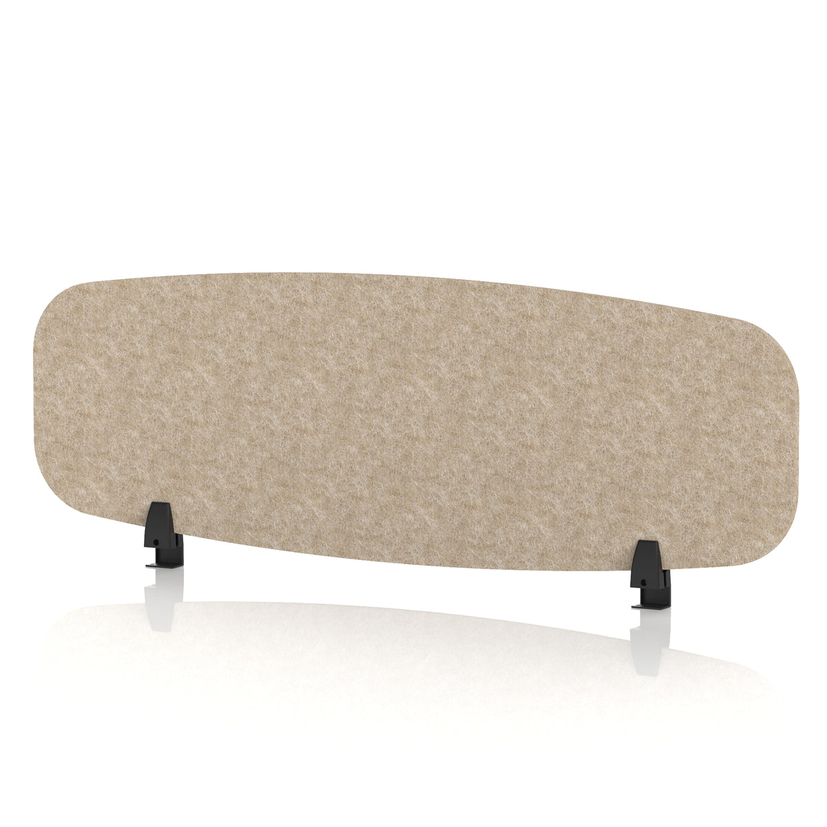 Commercial Acoustic Desktop Screen – Oblong Oatmeal Beige 1200 - Industrious Decor