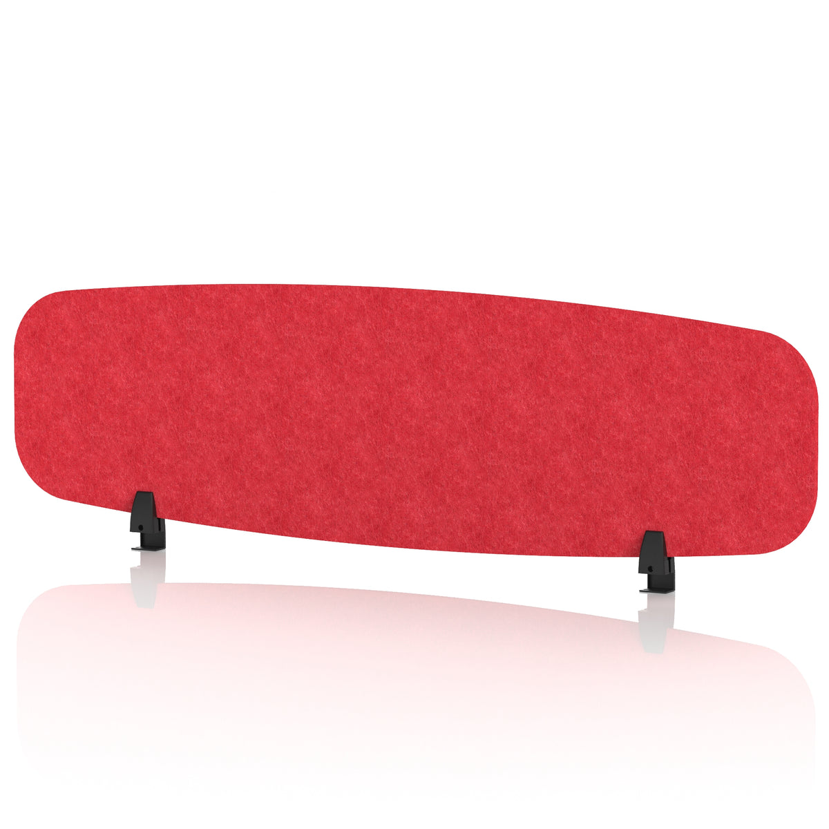 Commercial Acoustic Desktop Screen – Oblong Poppy Red 1400 - Industrious Decor