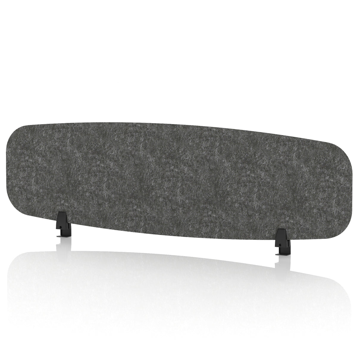Commercial Acoustic Desktop Screen – Oblong Graphite Charcoal 1400 - Industrious Decor