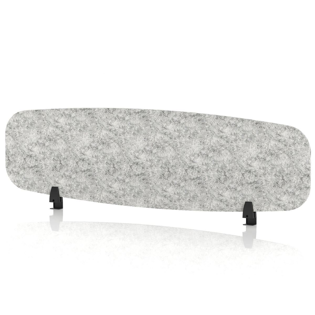 Commercial Acoustic Desktop Screen – Oblong Pebble Light Grey 1400 - Industrious Decor