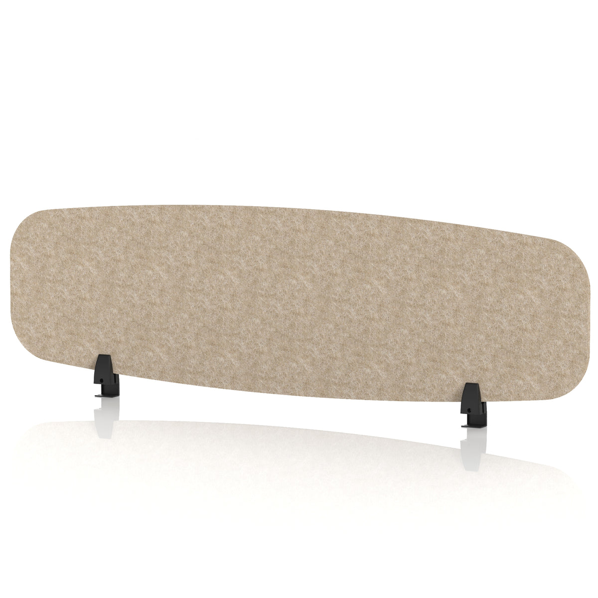 Commercial Acoustic Desktop Screen – Oblong Oatmeal Beige 1400 - Industrious Decor
