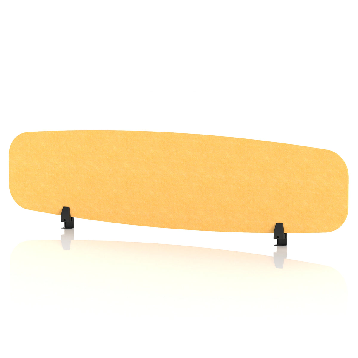 Commercial Acoustic Desktop Screen – Oblong Buttercup Yellow 1600 - Industrious Decor