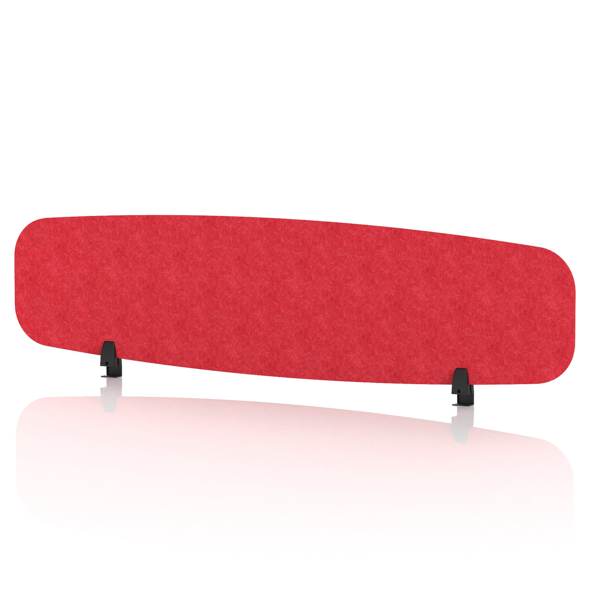 Commercial Acoustic Desktop Screen – Oblong Poppy Red 1600 - Industrious Decor