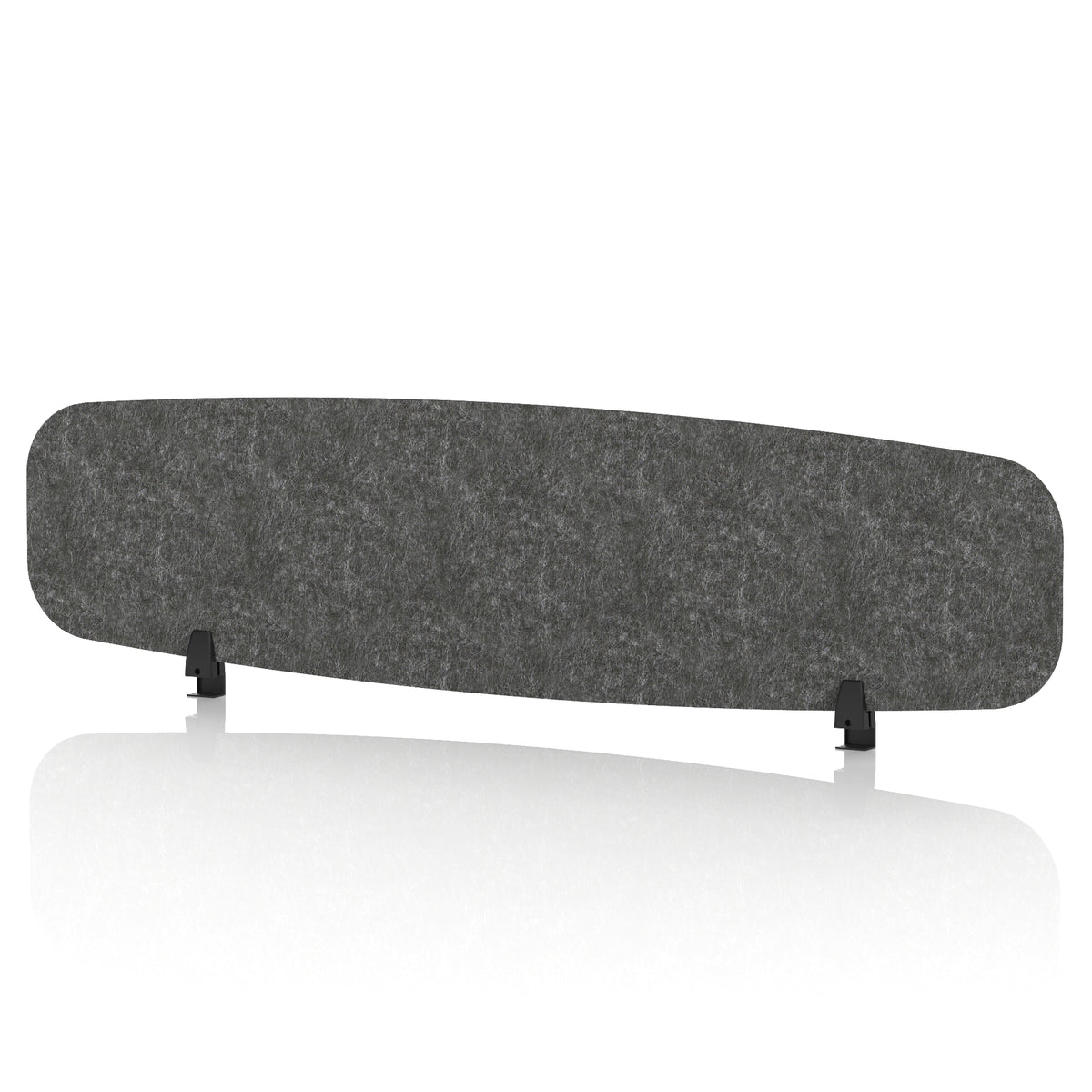 Commercial Acoustic Desktop Screen – Oblong Graphite Charcoal 1600 - Industrious Decor