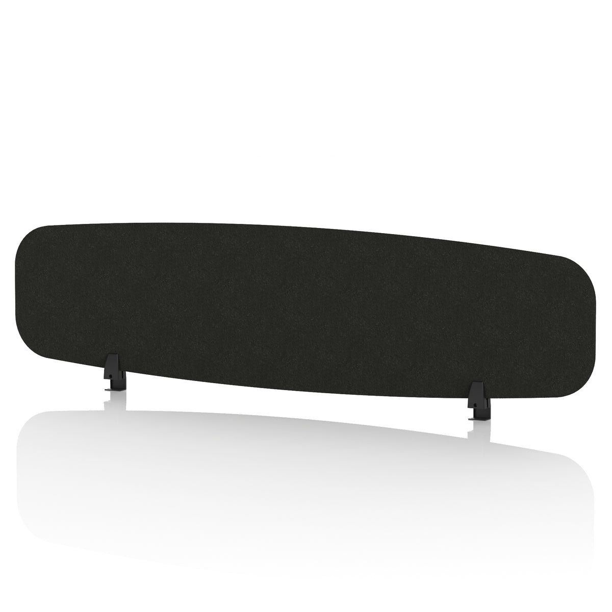 Commercial Acoustic Desktop Screen – Oblong Raven Black 1600 - Industrious Decor