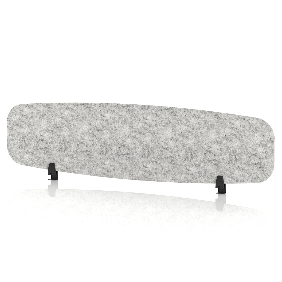 Commercial Acoustic Desktop Screen – Oblong Pebble Light Grey 1600 - Industrious Decor