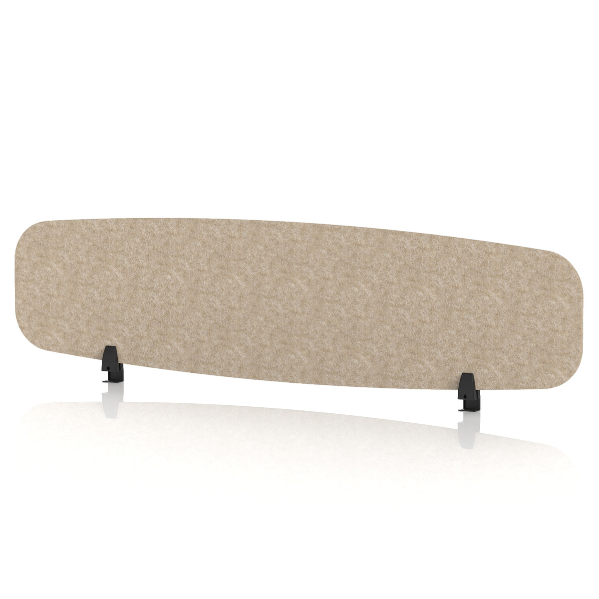 Commercial Acoustic Desktop Screen – Oblong Oatmeal Beige 1600 - Industrious Decor