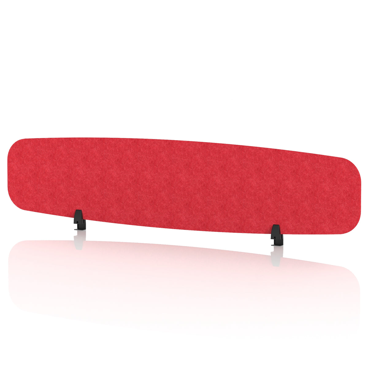 Commercial Acoustic Desktop Screen – Oblong Poppy Red 1800 - Industrious Decor