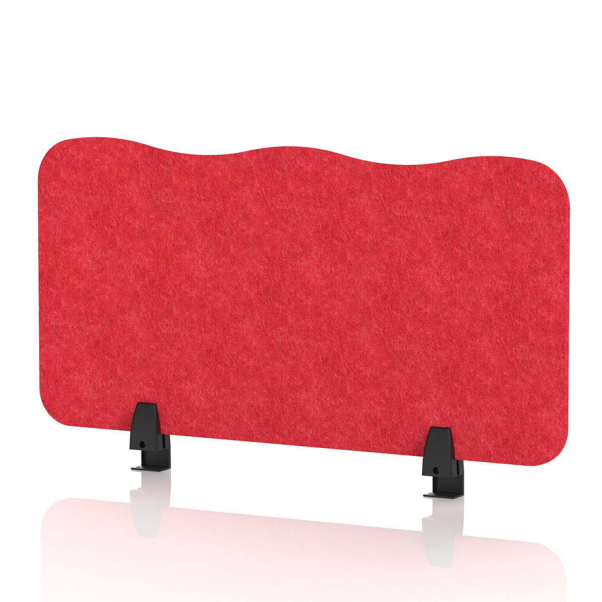 Commercial Acoustic Desktop Screen – Wave Poppy Red 800 - Industrious Decor