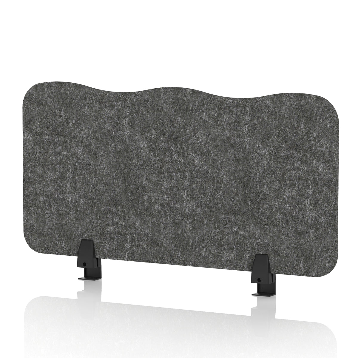 Commercial Acoustic Desktop Screen – Wave Graphite Charcoal 800 - Industrious Decor