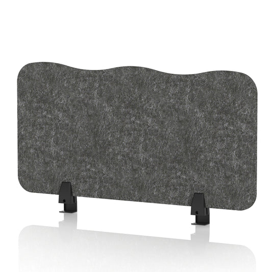 Commercial Acoustic Desktop Screen – Wave Graphite Charcoal 800 - Industrious Decor