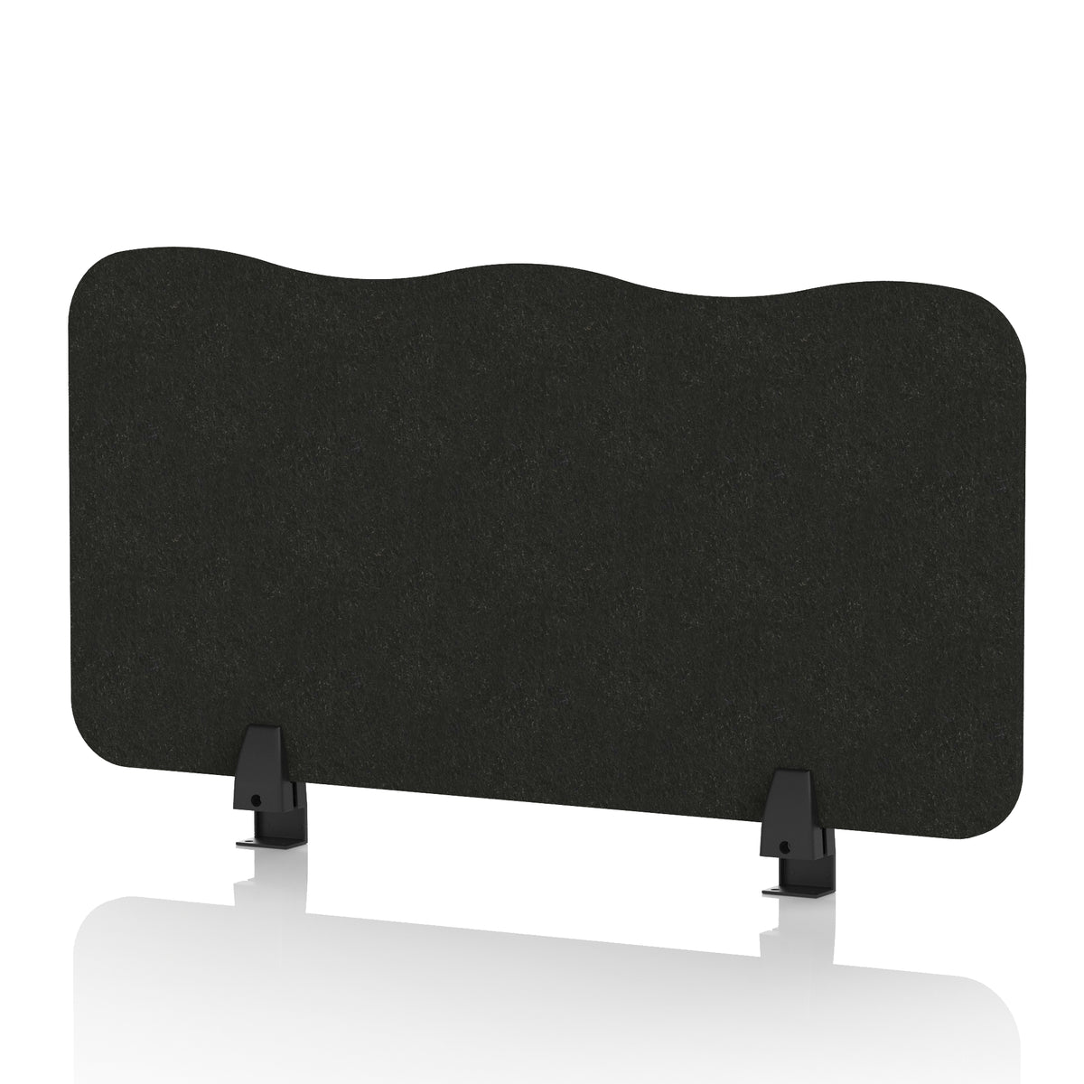 Commercial Acoustic Desktop Screen – Wave Raven Black 800 - Industrious Decor