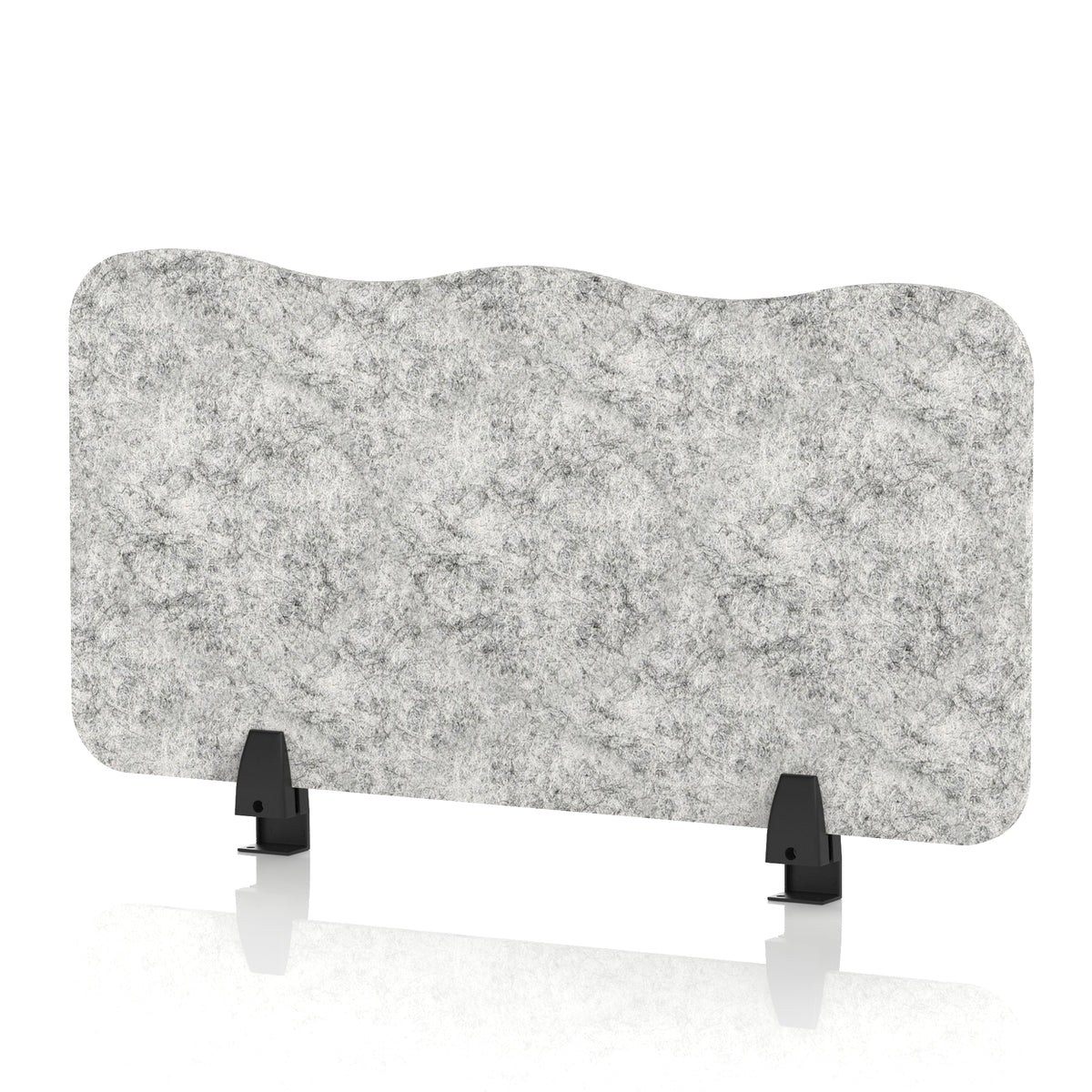 Commercial Acoustic Desktop Screen – Wave Pebble Light Grey 800 - Industrious Decor