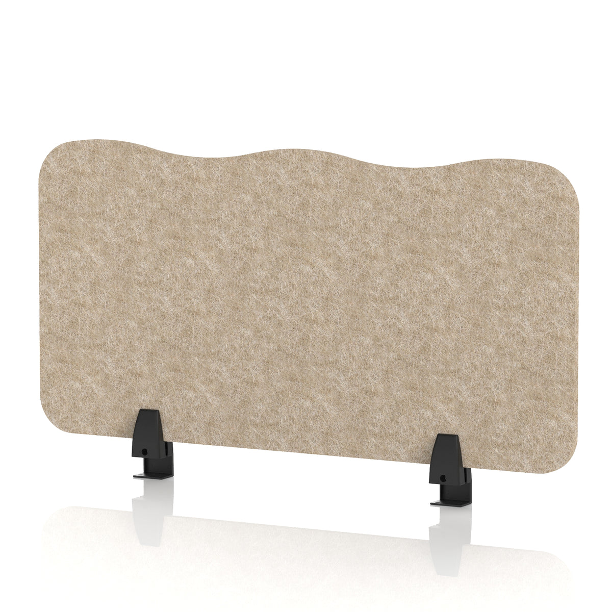 Commercial Acoustic Desktop Screen – Wave Oatmeal Beige 800 - Industrious Decor