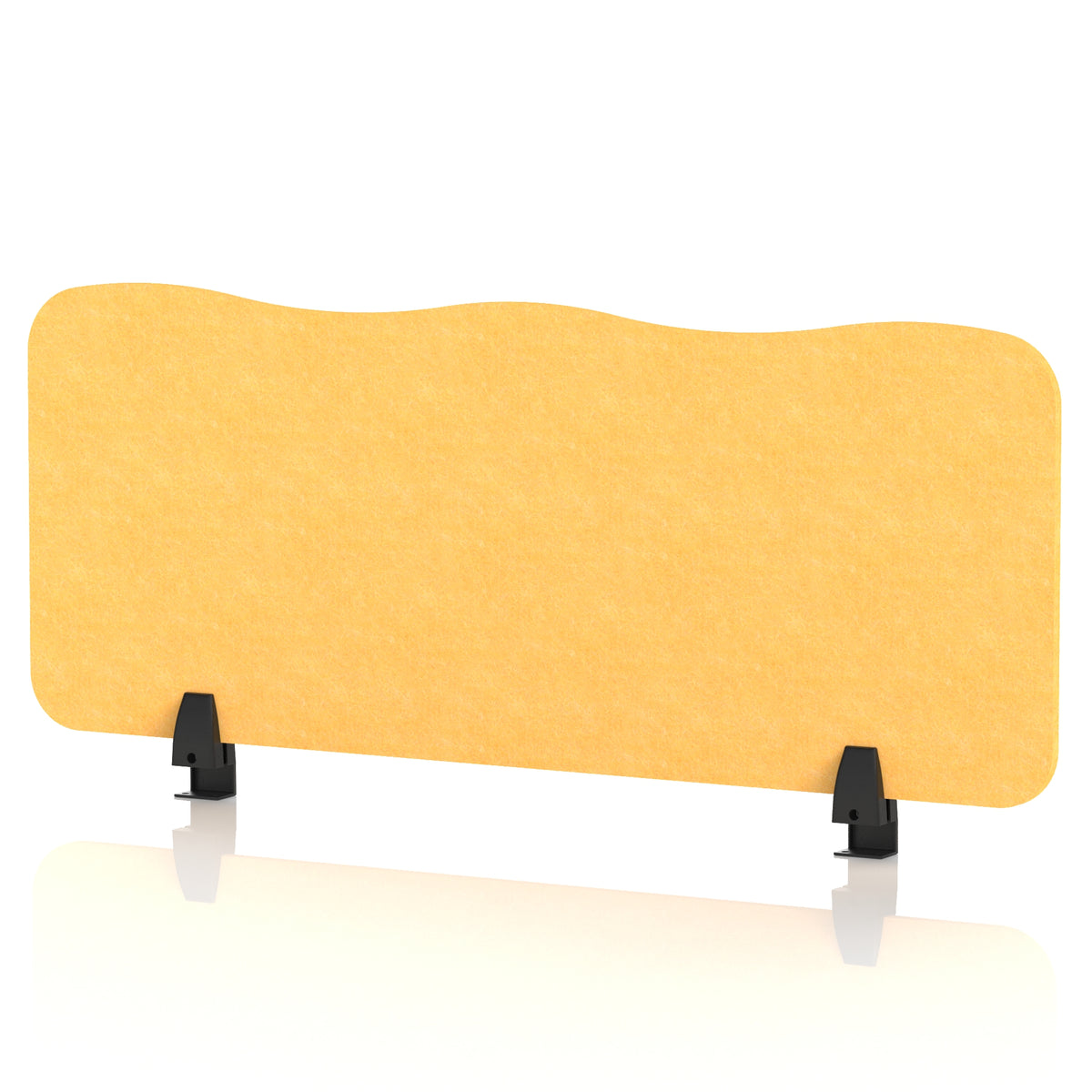 Commercial Acoustic Desktop Screen – Wave Buttercup Yellow 1000 - Industrious Decor