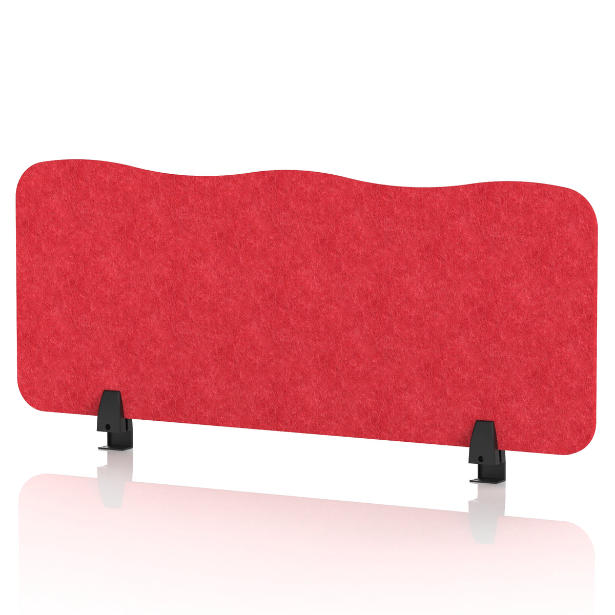 Commercial Acoustic Desktop Screen – Wave Poppy Red 1000 - Industrious Decor