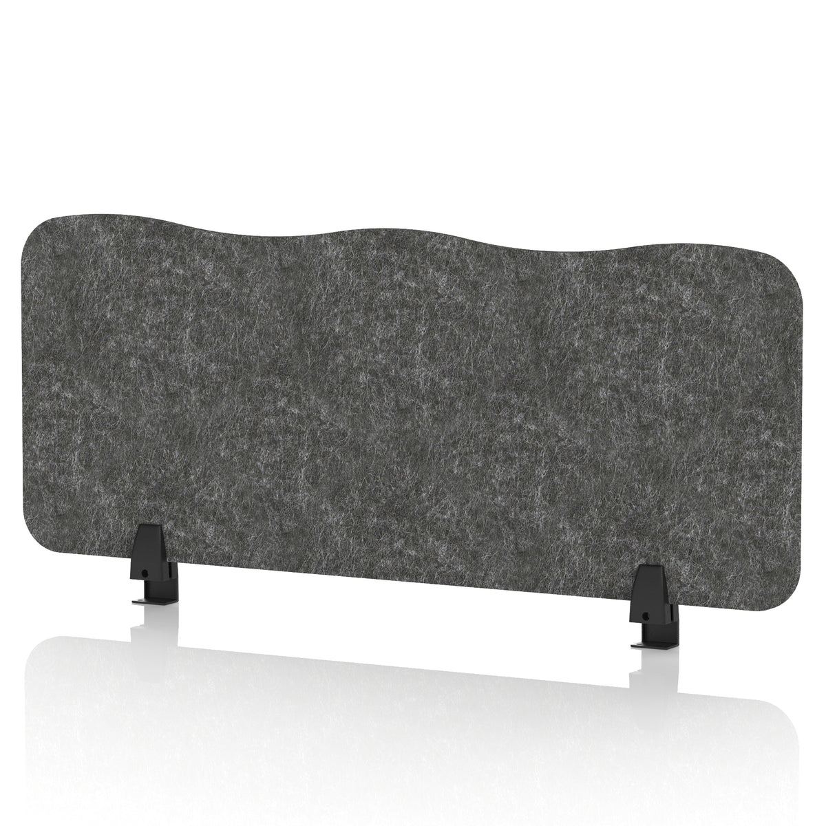 Commercial Acoustic Desktop Screen – Wave Graphite Charcoal 1000 - Industrious Decor