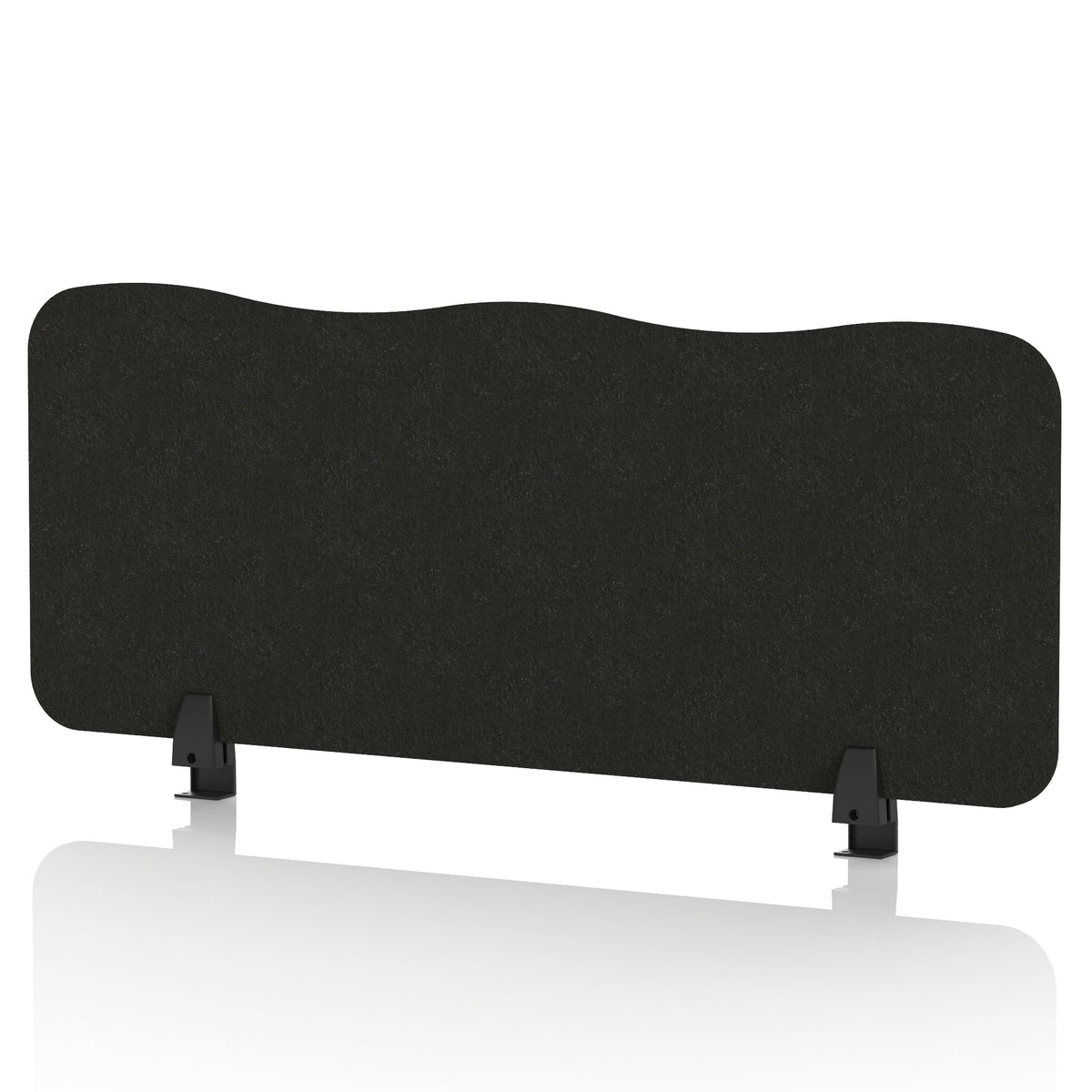 Commercial Acoustic Desktop Screen – Wave Raven Black 1000 - Industrious Decor