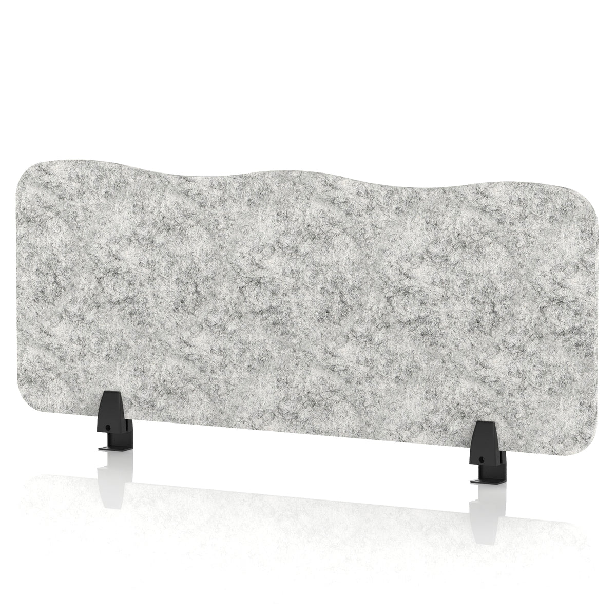 Commercial Acoustic Desktop Screen – Wave Pebble Light Grey 1000 - Industrious Decor