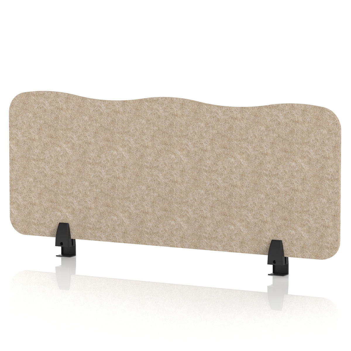 Commercial Acoustic Desktop Screen – Wave Oatmeal Beige 1000 - Industrious Decor
