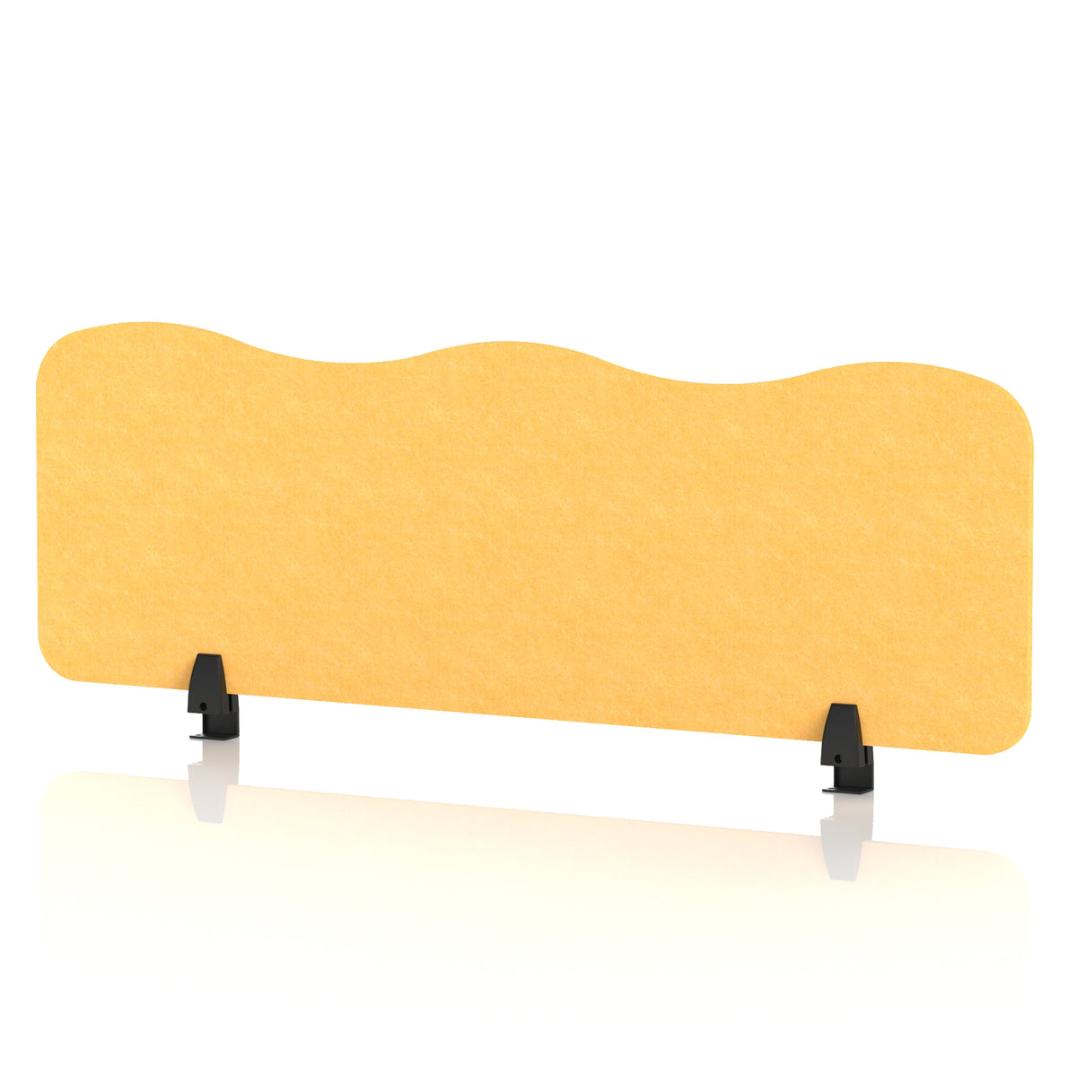 Commercial Acoustic Desktop Screen – Wave Buttercup Yellow 1200 - Industrious Decor