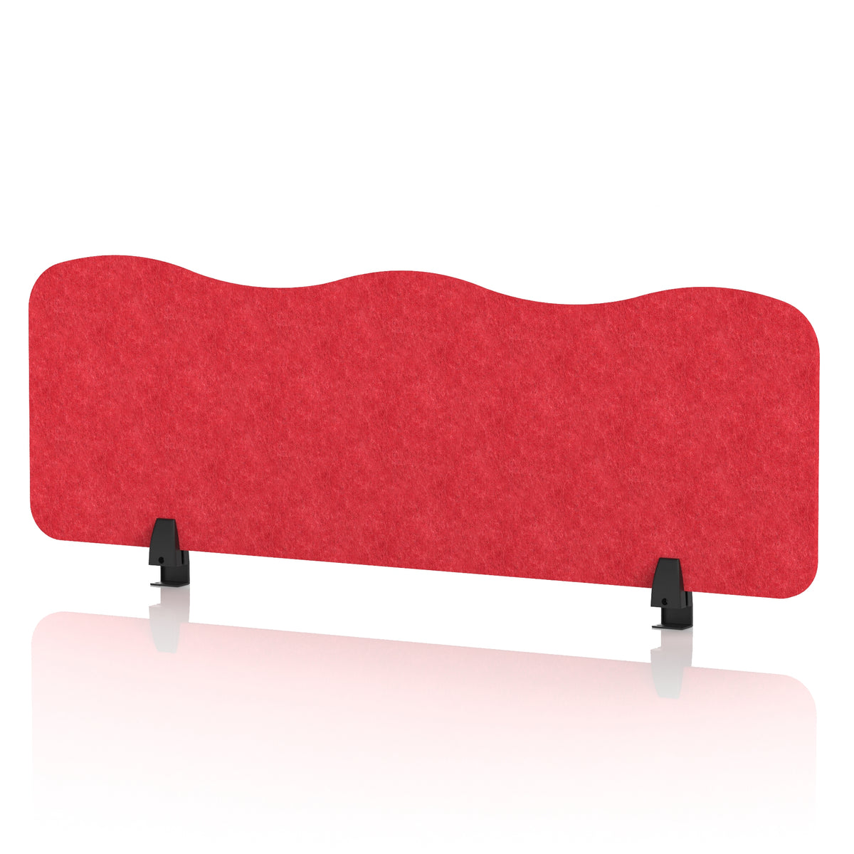 Commercial Acoustic Desktop Screen – Wave Poppy Red 1200 - Industrious Decor