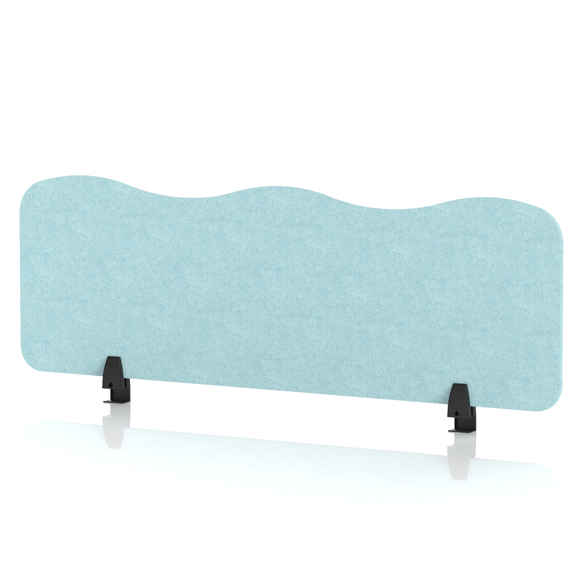 Commercial Acoustic Desktop Screen – Wave Sky Light Blue 1200 - Industrious Decor